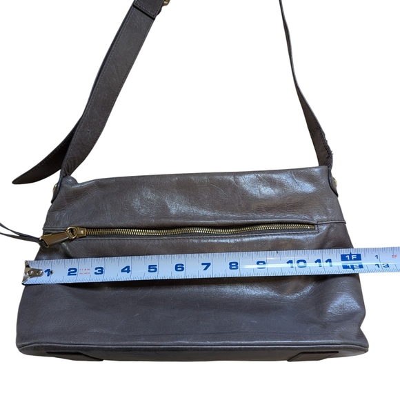 Hobo Gray Shoulder Bag Purse Soft Genuine Leather - Picture 11 of 16